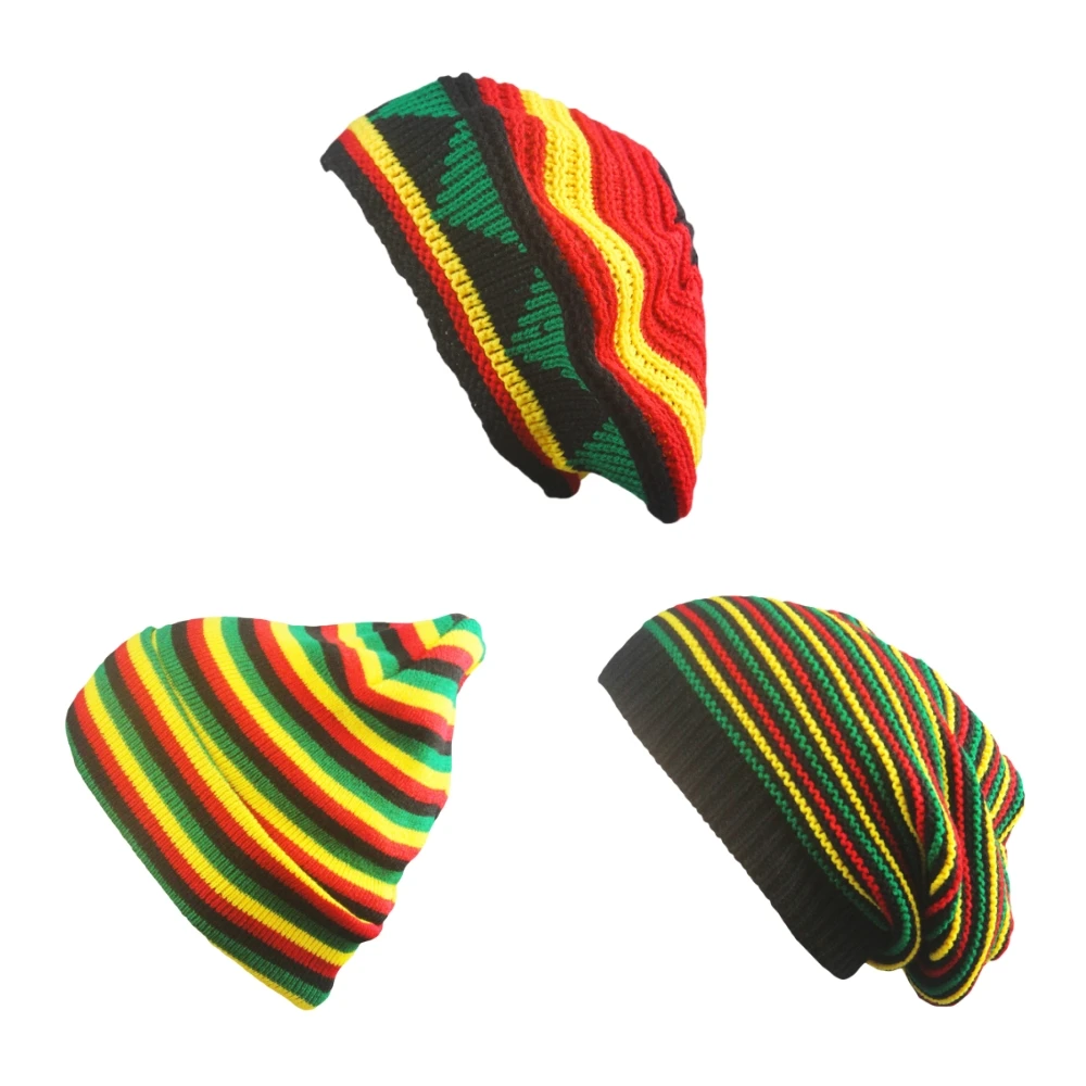 

Winter Warm Colourful Caps for Men Rainbow Striped Knit Beret Women's Hats Casual Outdoor Windbreak Flag Beanies casquette homme