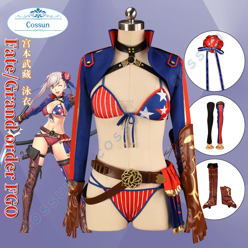 

Anime Fate/Grand Order FGO Miyamoto Musashi Swimsuit Cosplay Costume Women Sexy Swimsuit Shoes Cover