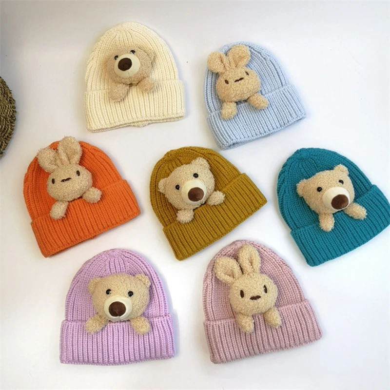Baby Winter Hat Cute Bear Plush Thick Warm Woolen Children Infant Beanie Cap Knitted Beanie Hats
Baby Winter Hat Cute Bear Plush Thick Warm Woolen Children Infant Beanie Cap Knitted Beanie Hats