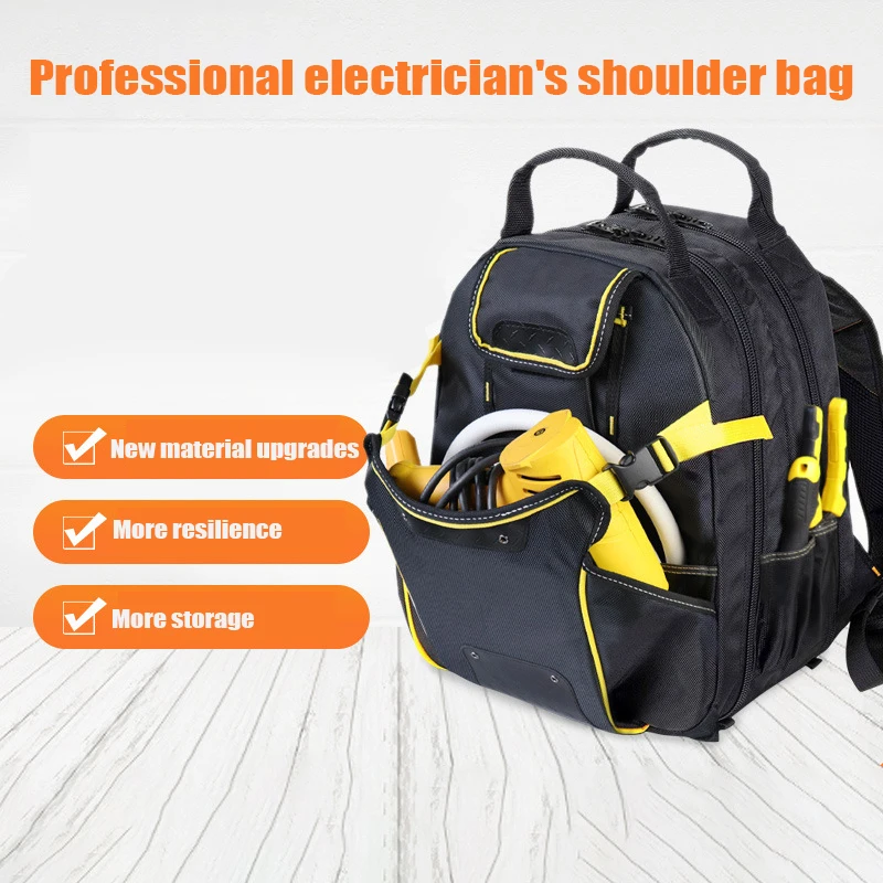 

1680D Oxford Cloth Tools Bag Heavy Duty Electrician Screwdriver Tool Storage Pouch Backpack Multipurpose Waterproof Toolbag
