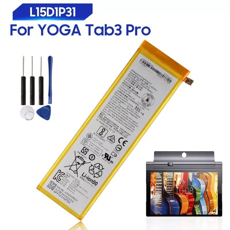 Replacement Battery For Lenovo YOGA Tab3 Pro X5-Z8550 X5-Z8500 L15D1P31 Genuine Tablet Battery 4000mAh
Replacement Battery For Lenovo YOGA Tab3 Pro X5-Z8550 X5-Z8500 L15D1P31 Genuine Tablet Battery 4000mAh