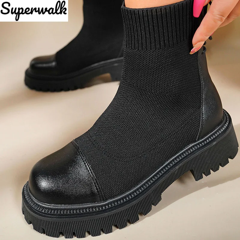 New 2021 Women Ankle Boots Female Chelsea Boots Platform Leather Chunky Heels Shoes Ladies Knitted Ankle Straped Casual Boot
New 2021 Women Ankle Boots Female Chelsea Boots Platform Leather Chunky Heels Shoes Ladies Knitted Ankle Straped Casual Boot