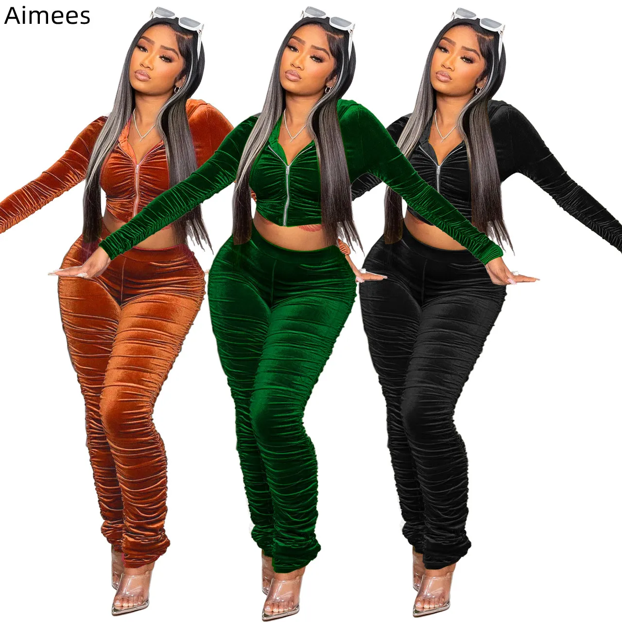 Fall Winter Velour Women Stacked Pants Casual Two Pieces Set Long Sleeves Coat Fashion Sport Outfits Female Leisure Clothes
Fall Winter Velour Women Stacked Pants Casual Two Pieces Set Long Sleeves Coat Fashion Sport Outfits Female Leisure Clothes