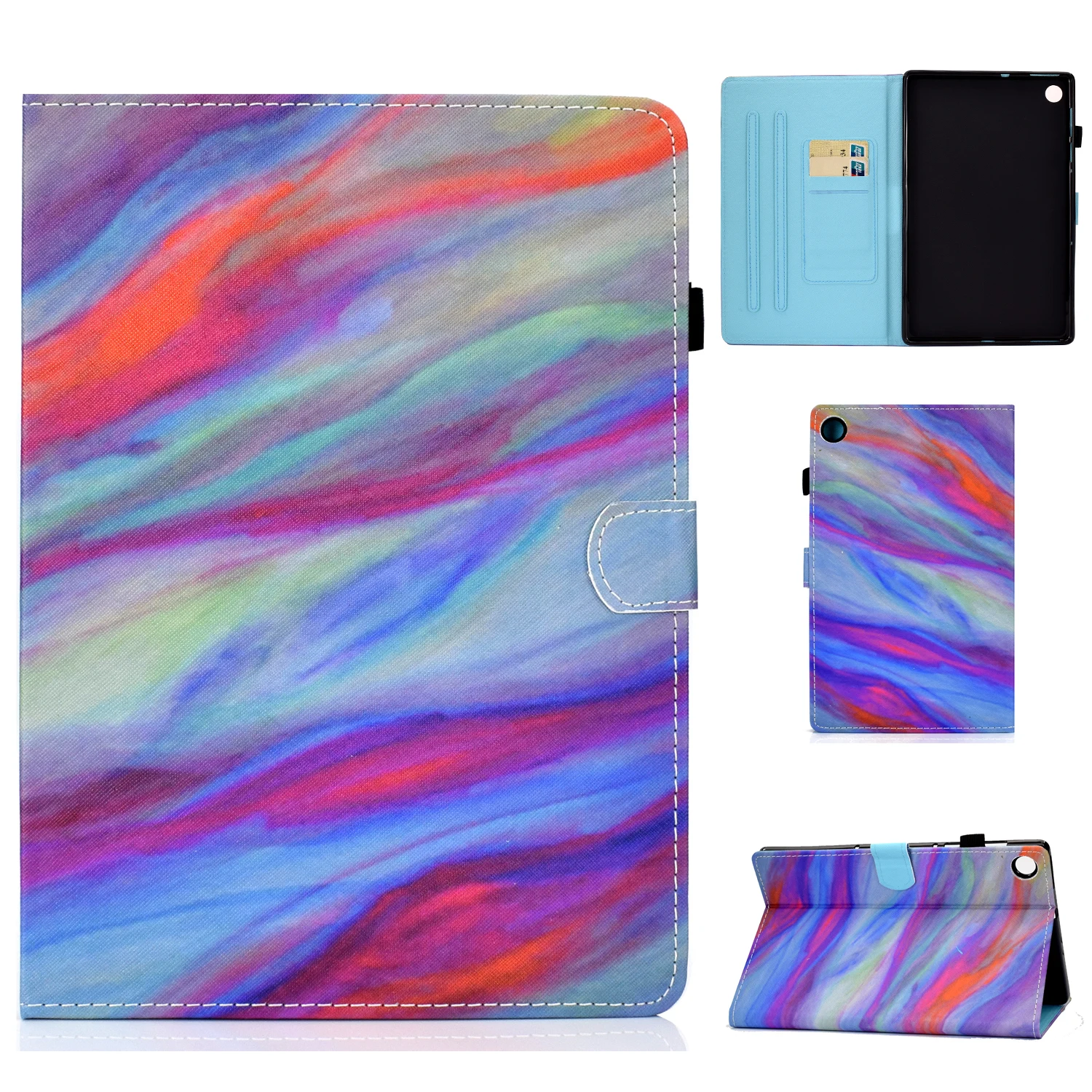 

Cartootn PU Leather Tablet Case for Huawei MatePad SE 10.4 inch AGS5-L09 AGS5-W09 with Flip Stand Casing Cover Colorful Marble