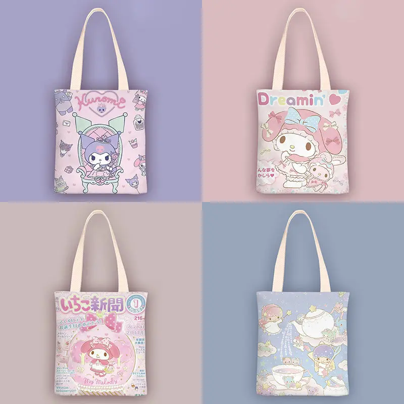 Hello Kitty Sanrios Anime Kuromi My Melody School Canvas Bag Girl Heart Cute Cartoon Little Twin Stars Shoulder Bag Kids Gifts
Hello Kitty Sanrios Anime Kuromi My Melody School Canvas Bag Girl Heart Cute Cartoon Little Twin Stars Shoulder Bag Kids Gifts
