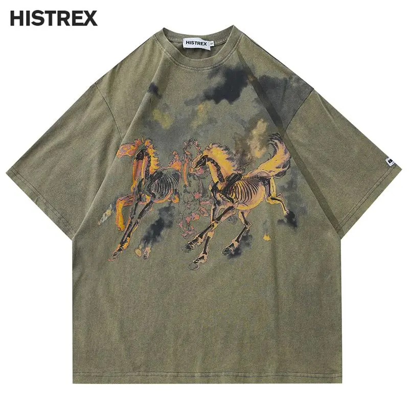 Horse Skeleton T Shirt Men,100% Cotton Thick Wahed Tee,Hip Hop Streetwear,Graphic Grunge Y2k TShirt,Summer Tops,Mens Clothing 
Horse Skeleton T Shirt Men,100% Cotton Thick Wahed Tee,Hip Hop Streetwear,Graphic Grunge Y2k TShirt,Summer Tops,Mens Clothing