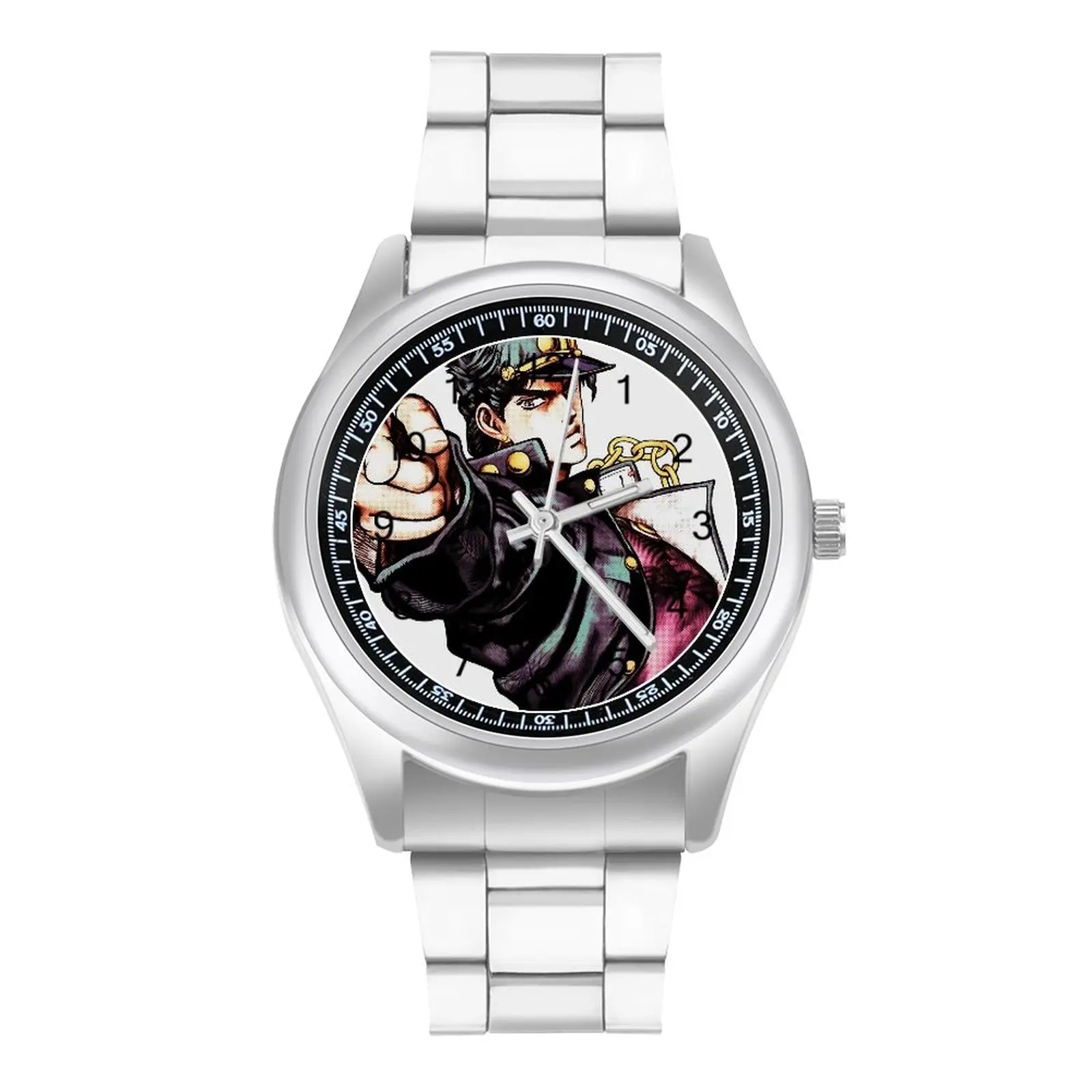 Kujo Jotaro Quartz Watch Jojo Bizarre Adventure Promotion Retro Wrist Watch Stainless Ladies Gym Design Wristwatch
Kujo Jotaro Quartz Watch Jojo Bizarre Adventure Promotion Retro Wrist Watch Stainless Ladies Gym Design Wristwatch