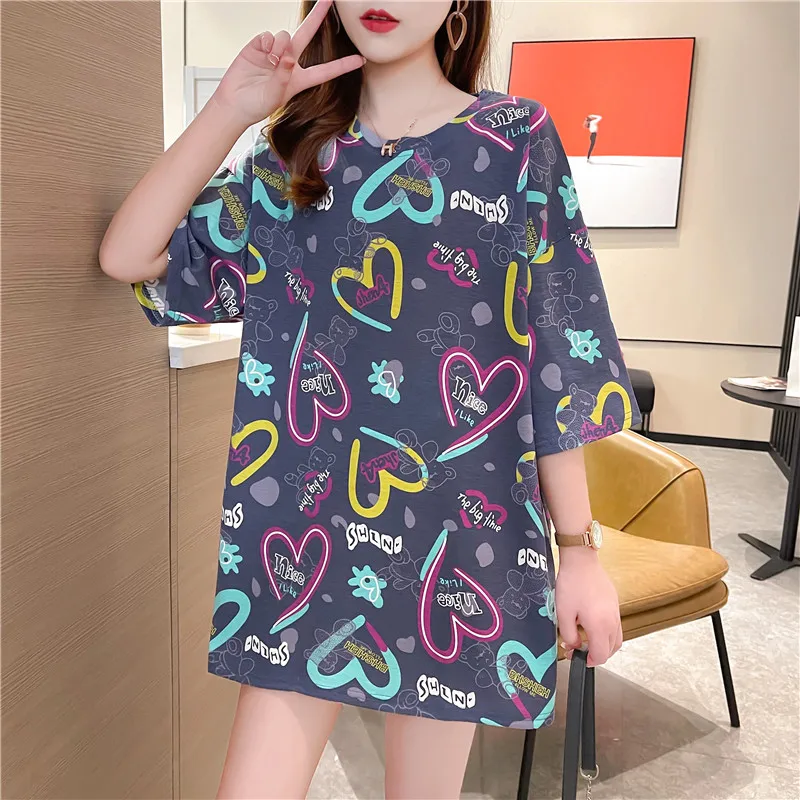 Love Printing T-Shirt Women Short-Sleeved Loose Summer New Fashion Trend Casual Dark Mid-Length Youth Girl Student Clothing
Love Printing T-Shirt Women Short-Sleeved Loose Summer New Fashion Trend Casual Dark Mid-Length Youth Girl Student Clothing