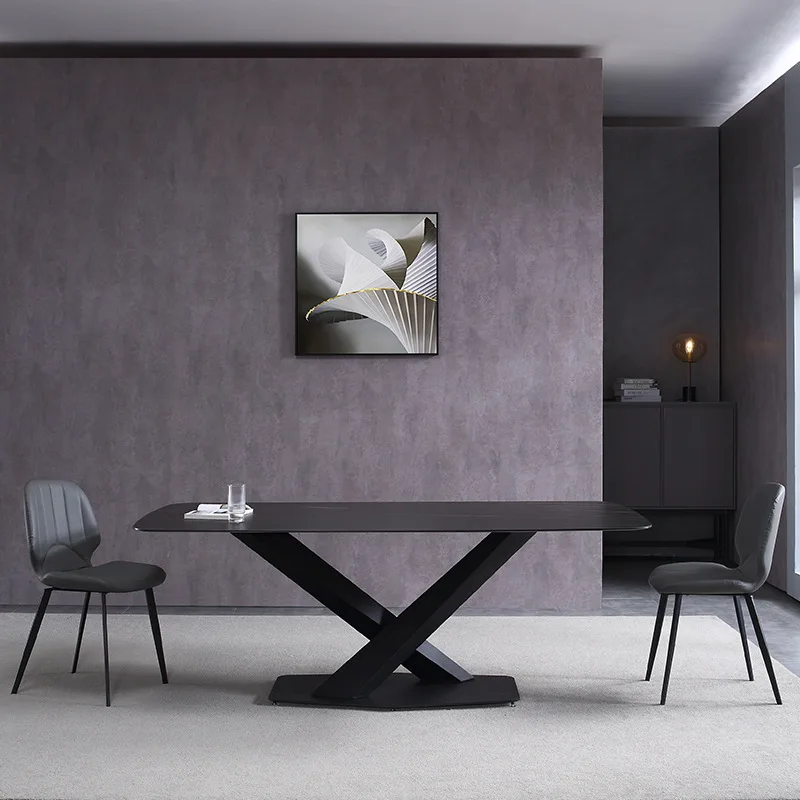 Italian Light Luxury Rock Plate Dining Table and Chair Combination Simple Rectangular Household Dining Table
Italian Light Luxury Rock Plate Dining Table and Chair Combination Simple Rectangular Household Dining Table