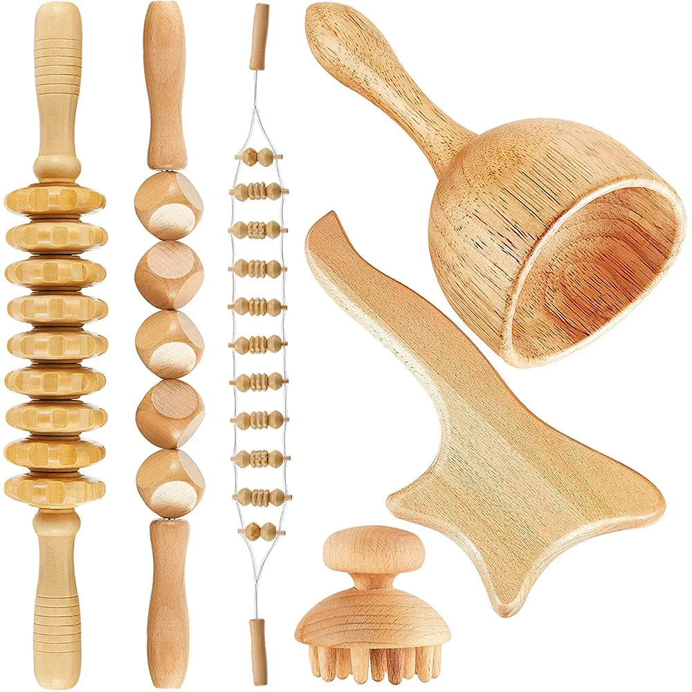 6 Pieces Wood Therapy Massage Tools Maderoterapia Kit Wood Massager Roller Wood Gua Sha Roller Manual Wooden Massager Body Shap
6 Pieces Wood Therapy Massage Tools Maderoterapia Kit Wood Massager Roller Wood Gua Sha Roller Manual Wooden Massager Body Shap