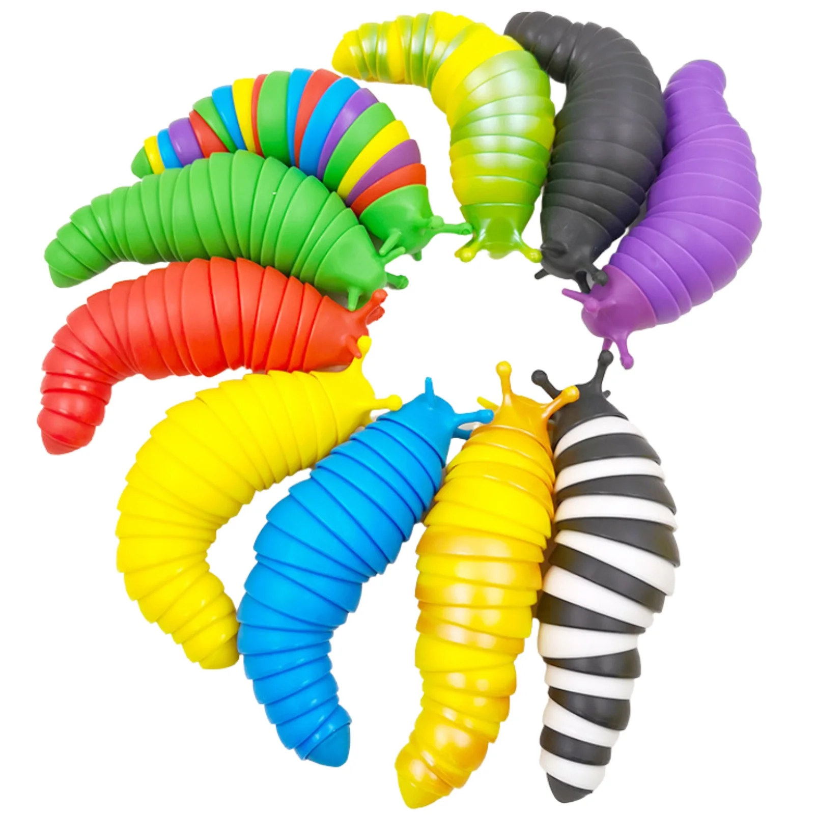 10 Color 3D Slug Fidgets Toy Worms-Shaped Articulated Flexible Stress Relief Toys Small Animals Slug Sensory Toy For Kids Aldult
10 Color 3D Slug Fidgets Toy Worms-Shaped Articulated Flexible Stress Relief Toys Small Animals Slug Sensory Toy For Kids Aldult