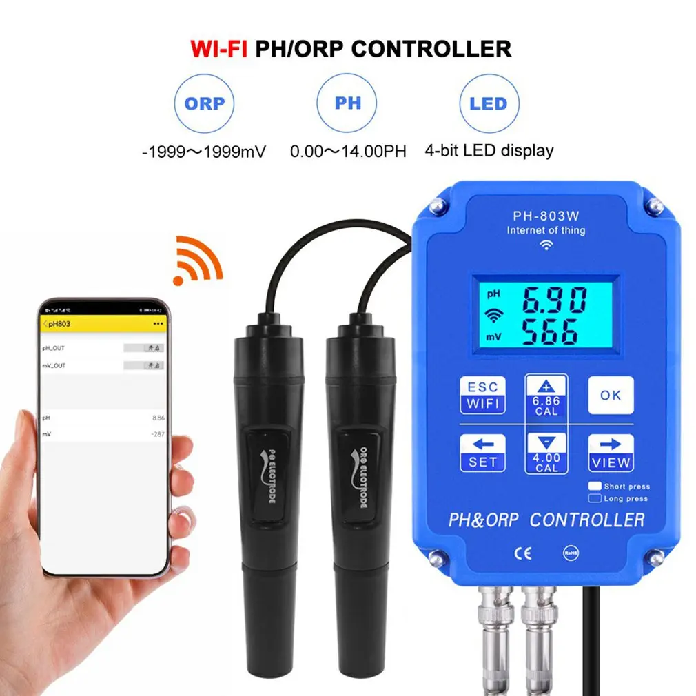 Digital 2&1 PH ORP Redox Controller w/ Output Power Relay Monitor for Aquarium Hydroponics Plant Pool Spa BNC Replaceable probe
Digital 2&1 PH ORP Redox Controller w/ Output Power Relay Monitor for Aquarium Hydroponics Plant Pool Spa BNC Replaceable probe