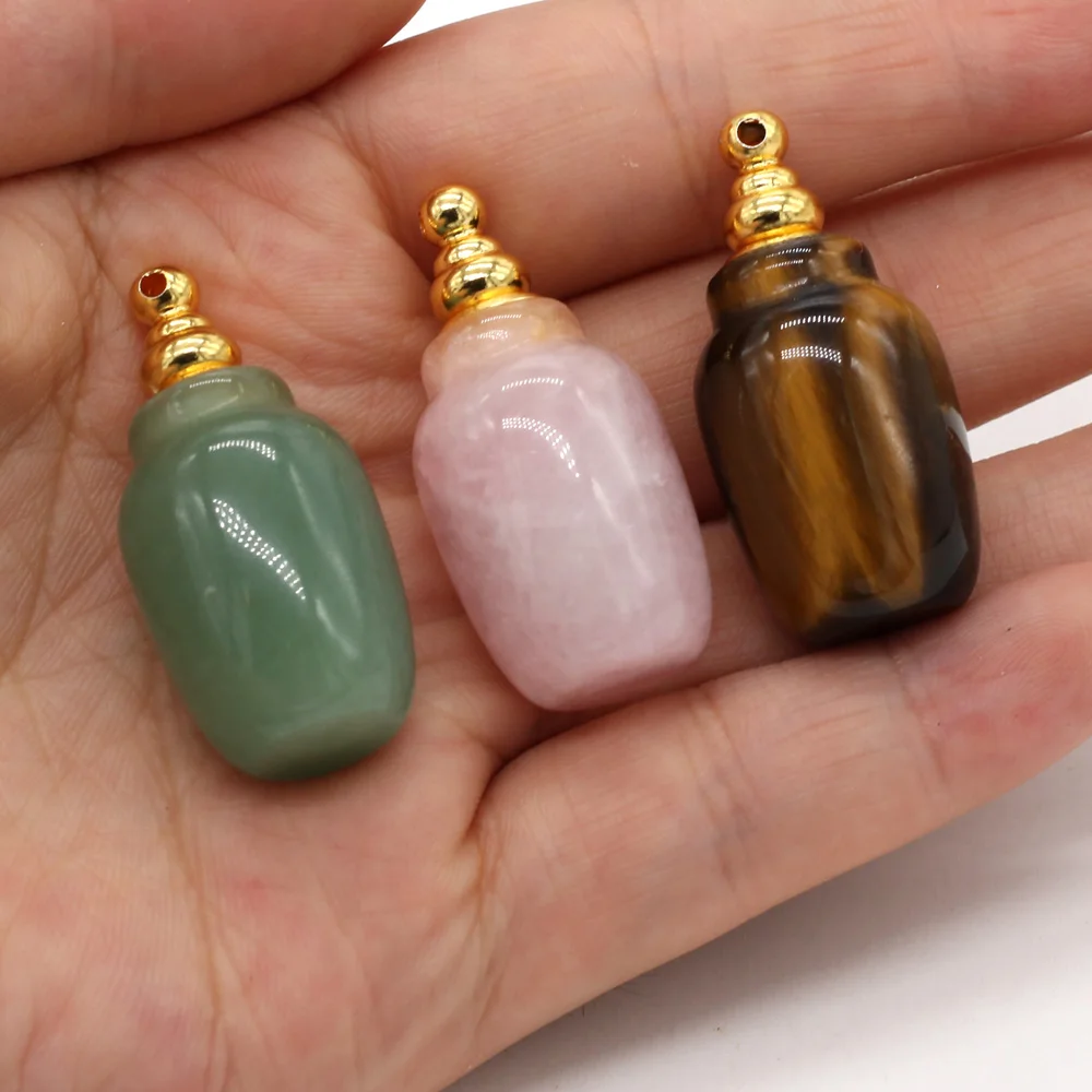 Natural Stone Pendant Perfume Bottle Vase Shaped Designer Charms for DIY Jewelry Making Necklace Women Gift Size18x55mm
Natural Stone Pendant Perfume Bottle Vase Shaped Designer Charms for DIY Jewelry Making Necklace Women Gift Size18x55mm