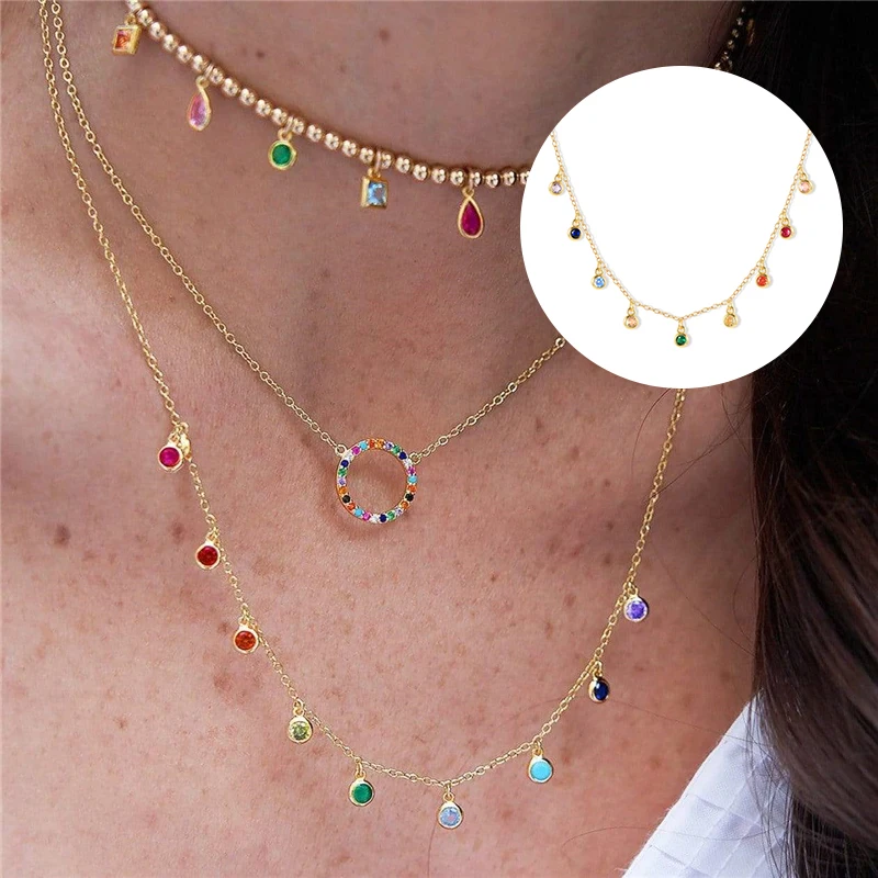 Simple Mini Rainbow Fashion Necklace Ladies Jewelry Charming Pendant Chain Choker Necklace High Quality Choker
Simple Mini Rainbow Fashion Necklace Ladies Jewelry Charming Pendant Chain Choker Necklace High Quality Choker