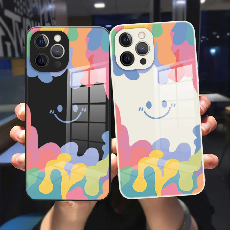 Luxury ice cream Smile Face Glass Phone Cover For iPhone 11 12 13 14 Pro Max X XR XSMax 7 8 14 Plus 13 Mini Tempered bumper Case
Luxury ice cream Smile Face Glass Phone Cover For iPhone 11 12 13 14 Pro Max X XR XSMax 7 8 14 Plus 13 Mini Tempered bumper Case