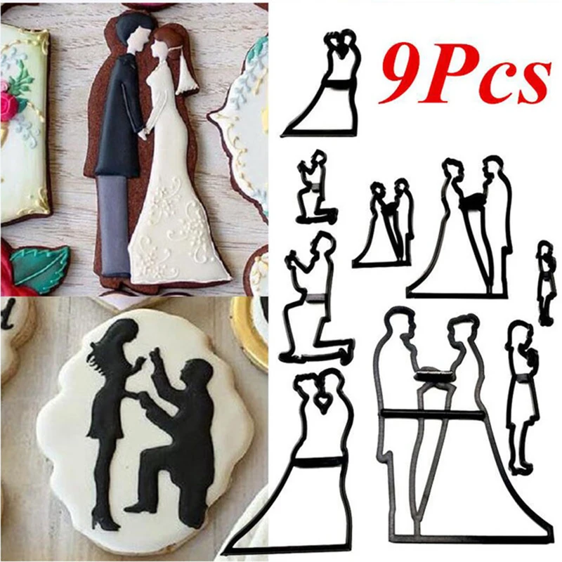 9pcs Bride Groom Cookie Cutter Wedding Party Biscuit Mold Valentine's Day Cake Decorating Tool
9pcs Bride Groom Cookie Cutter Wedding Party Biscuit Mold Valentine's Day Cake Decorating Tool