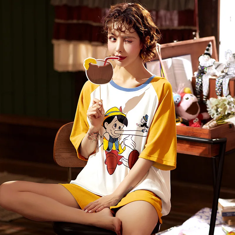 2PCS Women Pijama Casual Nightclothes Pajamas Sets Cotton Cartoon Pyjamas Korean Anime Sleepwear Home wear Pajama Shorts Femme
2PCS Women Pijama Casual Nightclothes Pajamas Sets Cotton Cartoon Pyjamas Korean Anime Sleepwear Home wear Pajama Shorts Femme