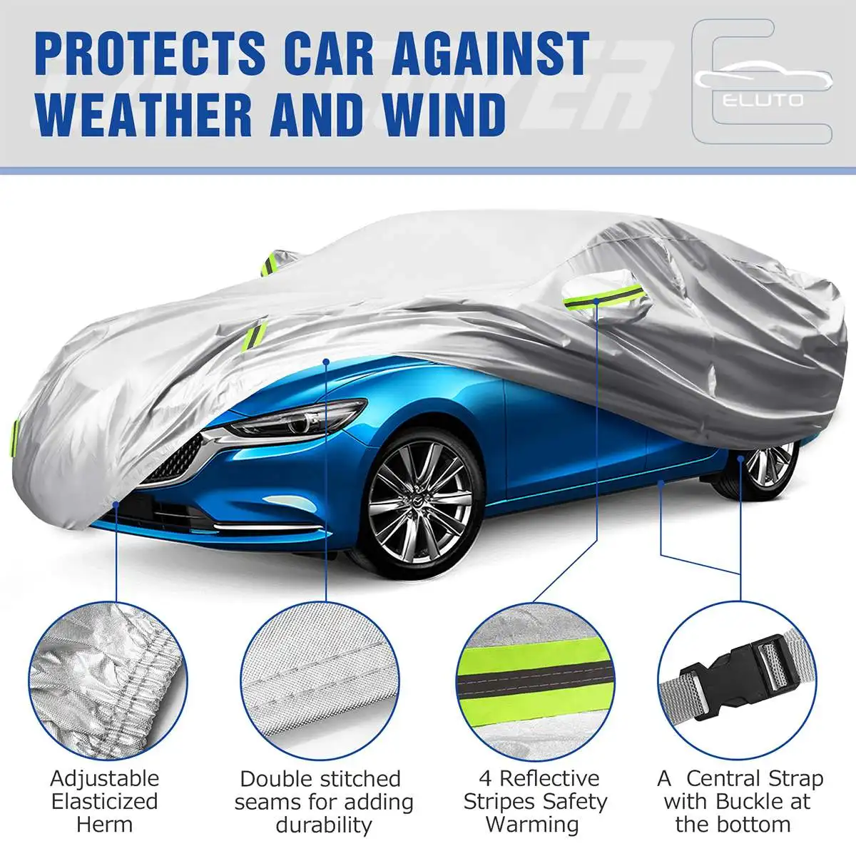 Universal Sedan Car Covers Waterproof UV-Resistant Indoor Outdoor Dust-proof Full Auto Case Cover w/zipper Access Design
Universal Sedan Car Covers Waterproof UV-Resistant Indoor Outdoor Dust-proof Full Auto Case Cover w/zipper Access Design