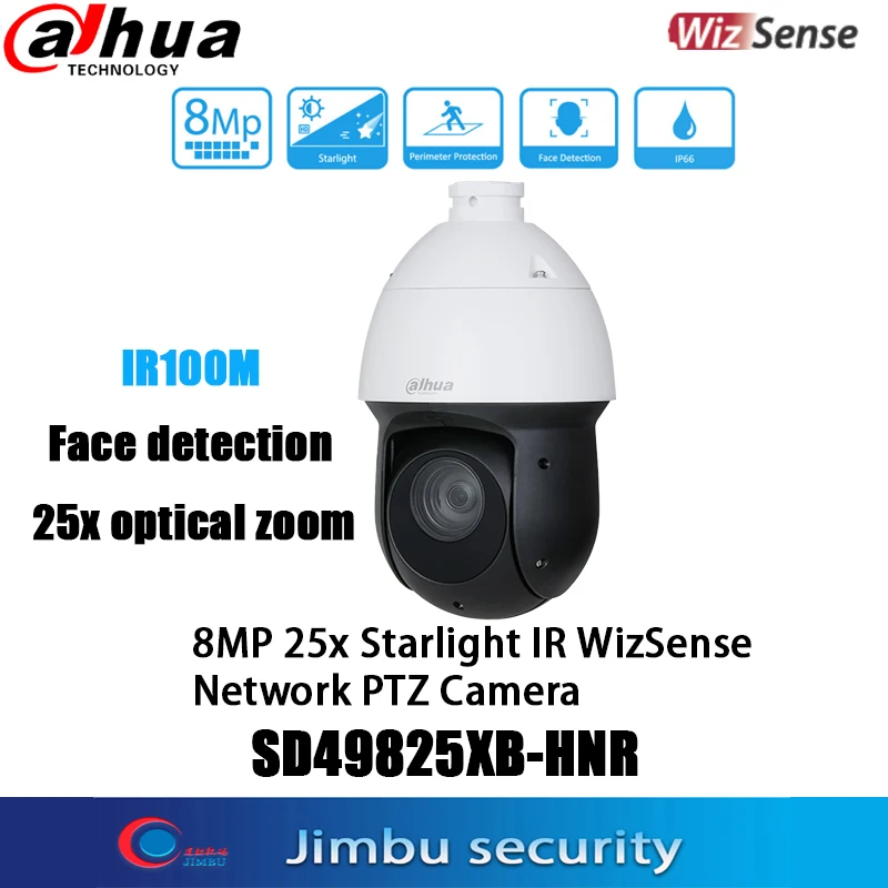 Dahua 8MP PTZ Camera SD49825XB-HNR Starlight 25x optical zoom IR100 m Face detection WizSense outdoor waterproof dome camera
Dahua 8MP PTZ Camera SD49825XB-HNR Starlight 25x optical zoom IR100 m Face detection WizSense outdoor waterproof dome camera
