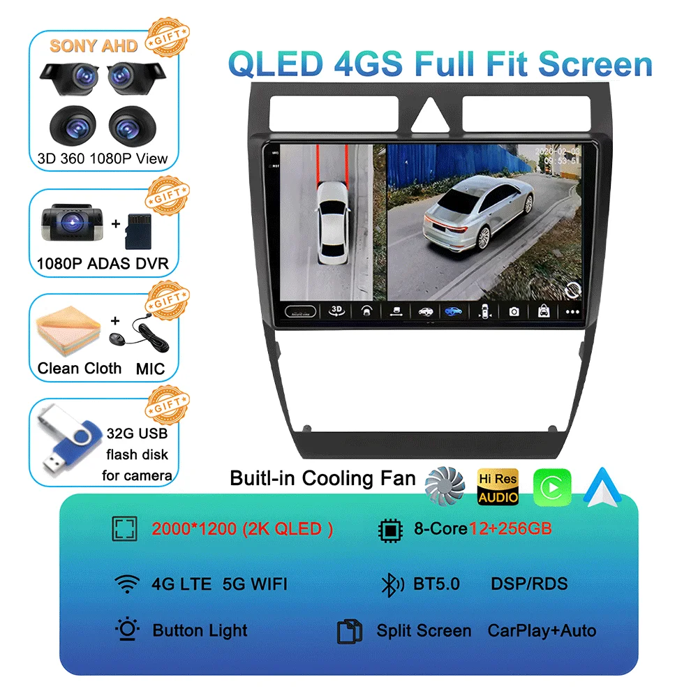 Автомобильный радиоприемник Android 15 для Audi A6 C5 1997-2004 S6 1999-2004 RS6 2002-2006 Мультимедийный плеер 2Din Carplay Стерео GPS без DVD
Автомобильный радиоприемник Android 15 для Audi A6 C5 1997-2004 S6 1999-2004 RS6 2002-2006 Мультимедийный плеер 2Din Carplay Стерео GPS без DVD