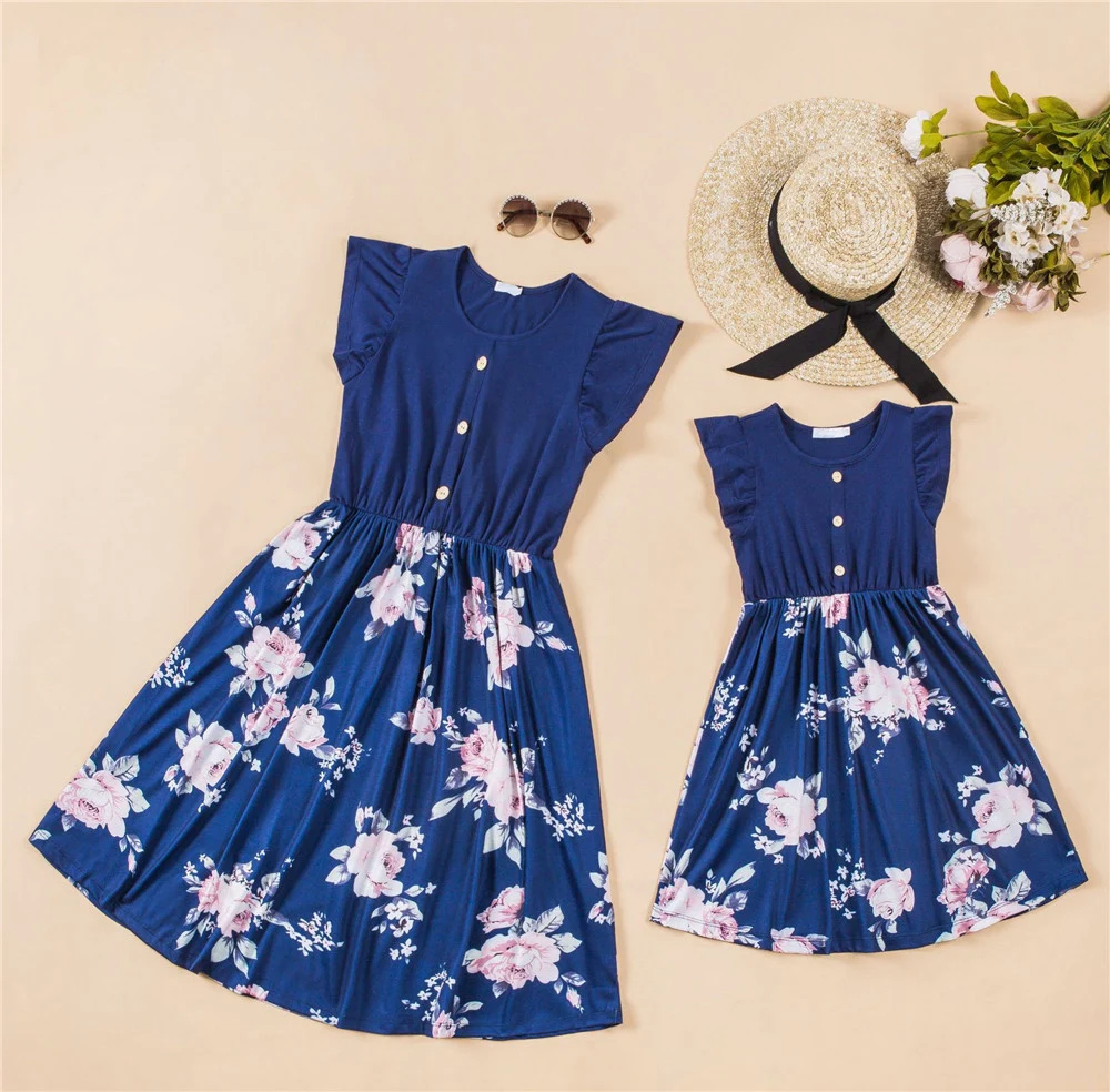 Summer Family Matching Outfits Mother Daughter Dress Casual Ruffle Sleeve Floral Patchwork Mini Dress Mommy and Me Clothes
Summer Family Matching Outfits Mother Daughter Dress Casual Ruffle Sleeve Floral Patchwork Mini Dress Mommy and Me Clothes