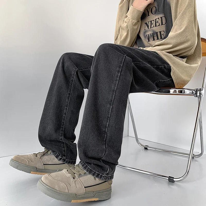 Men's Wide Leg Jeans Baggy Fashion Oversized Elastic Waist Vintage Bleached Straight Denim PantsTrousers Male Streetwear Black
Men's Wide Leg Jeans Baggy Fashion Oversized Elastic Waist Vintage Bleached Straight Denim PantsTrousers Male Streetwear Black