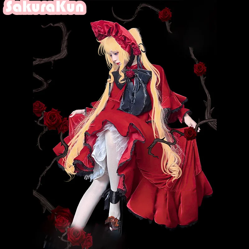 

Anime Rozen Maiden Cosplay Shin Ku Costume Women Shinku Cosplay Lolita Red Dress Reiner Rubin Full Suit