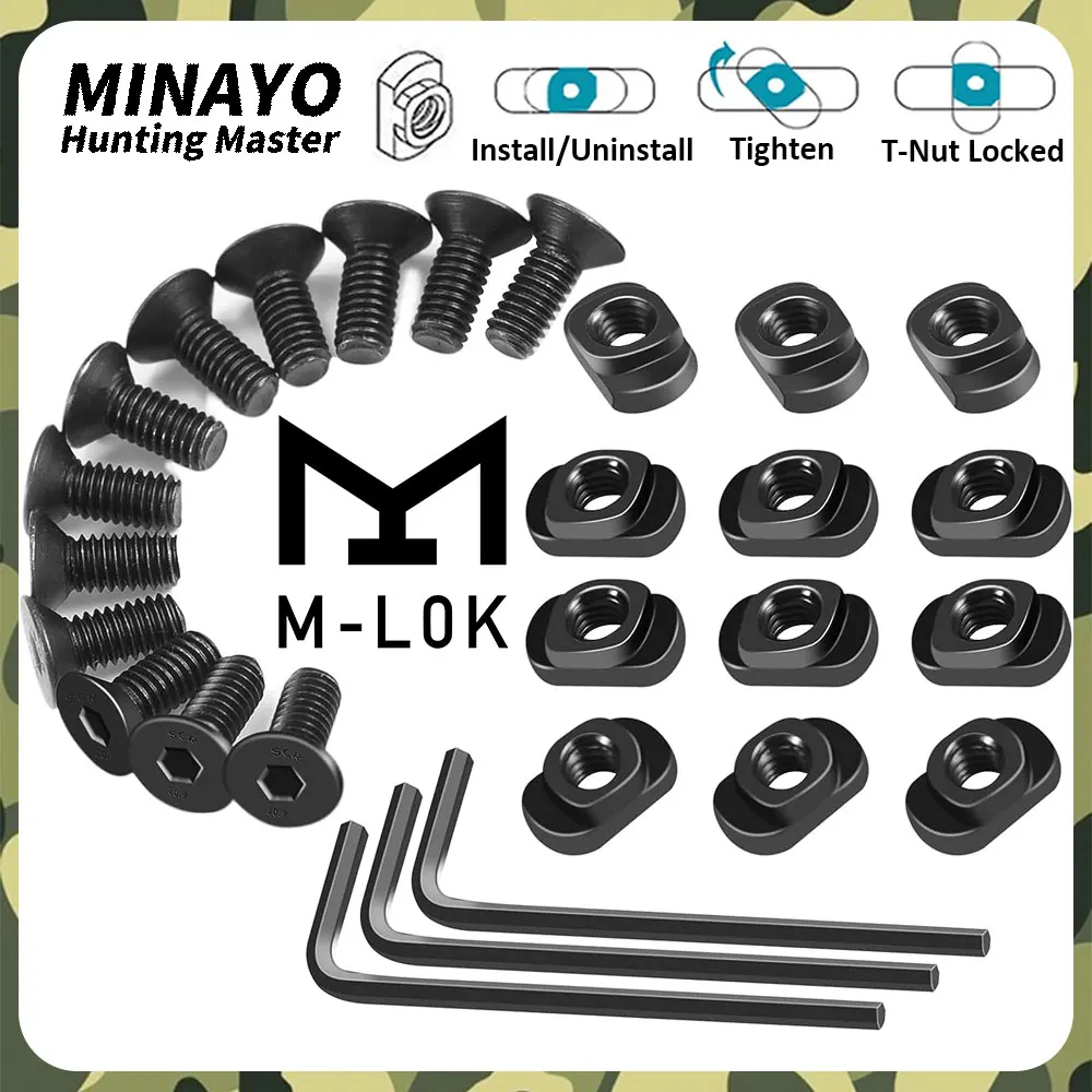 10Pcs M-LOK Screw and Nut Replacement Rails T-Nut Screw Replacement Set for MLOK Handguard Rail Sections Hunting Gun Accessories
10Pcs M-LOK Screw and Nut Replacement Rails T-Nut Screw Replacement Set for MLOK Handguard Rail Sections Hunting Gun Accessories