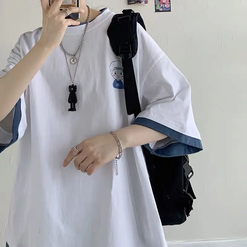 Ins fake two short-sleeved T-shirts men's trend Korean version loose summer high street Joker couple half sleeve shirt tops
Ins fake two short-sleeved T-shirts men's trend Korean version loose summer high street Joker couple half sleeve shirt tops