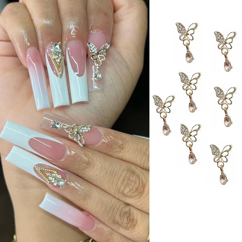 10pcs 3D Butterfly Crystal Nail Art Charm Decorations Gold Metal Dangle Piercing Jewels Rhinestones Manicure Accesorios
10pcs 3D Butterfly Crystal Nail Art Charm Decorations Gold Metal Dangle Piercing Jewels Rhinestones Manicure Accesorios