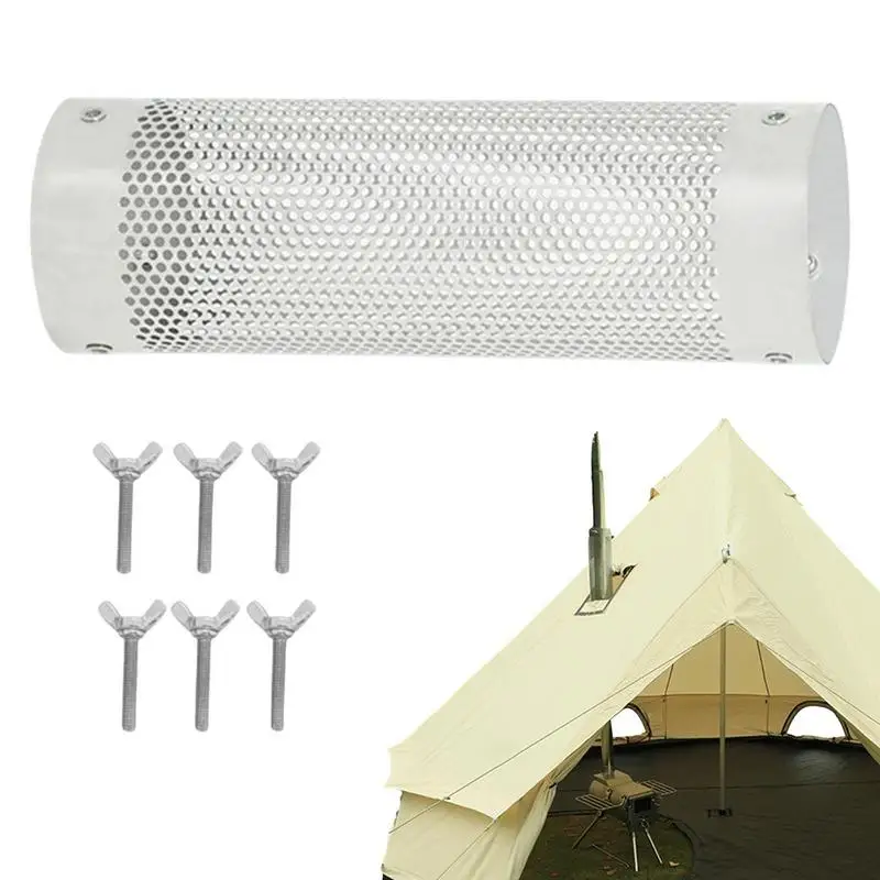 

Stainless Steel Chimney Cover Firewood Stove Chimney Anti-Scalding Mesh Cover Easy To Install Mesh Heat Insulation Pipe For