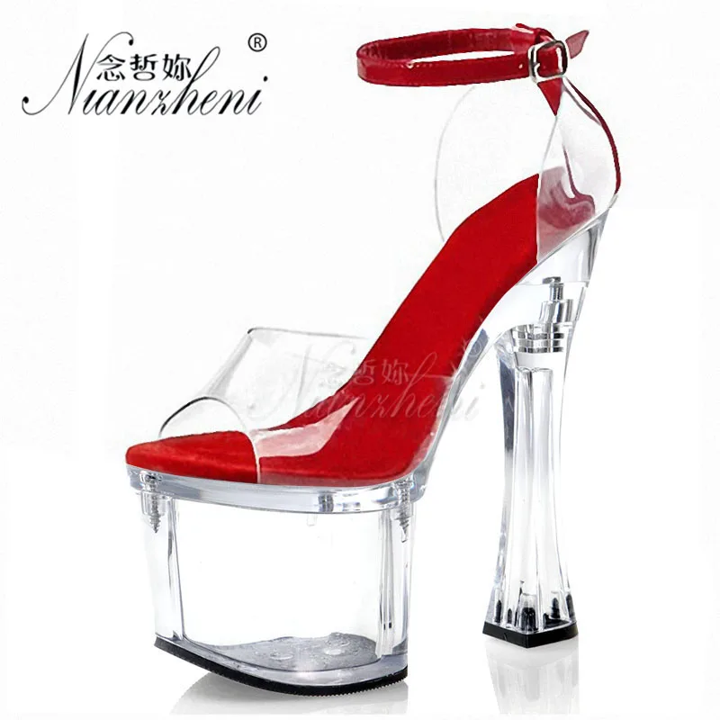 18cm Rransparent Coarse Heel Exotic Dancer Stripper Heels Party Catwalk Bride Elegant Peep Toe High Heels Pole Dance Nightclub
18cm Rransparent Coarse Heel Exotic Dancer Stripper Heels Party Catwalk Bride Elegant Peep Toe High Heels Pole Dance Nightclub