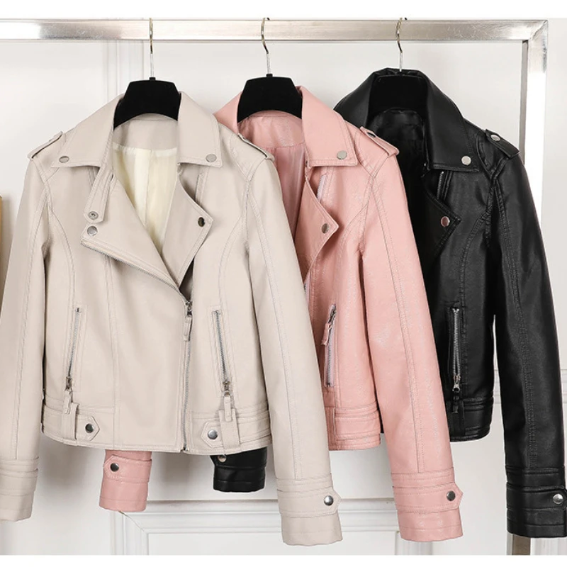 Aelegantmis Fashion Slim Women Faux Leather Jacket Casual Biker Motorcycle Jackets Female Punk Streetwear Spring Autumn Coat
Aelegantmis Fashion Slim Women Faux Leather Jacket Casual Biker Motorcycle Jackets Female Punk Streetwear Spring Autumn Coat