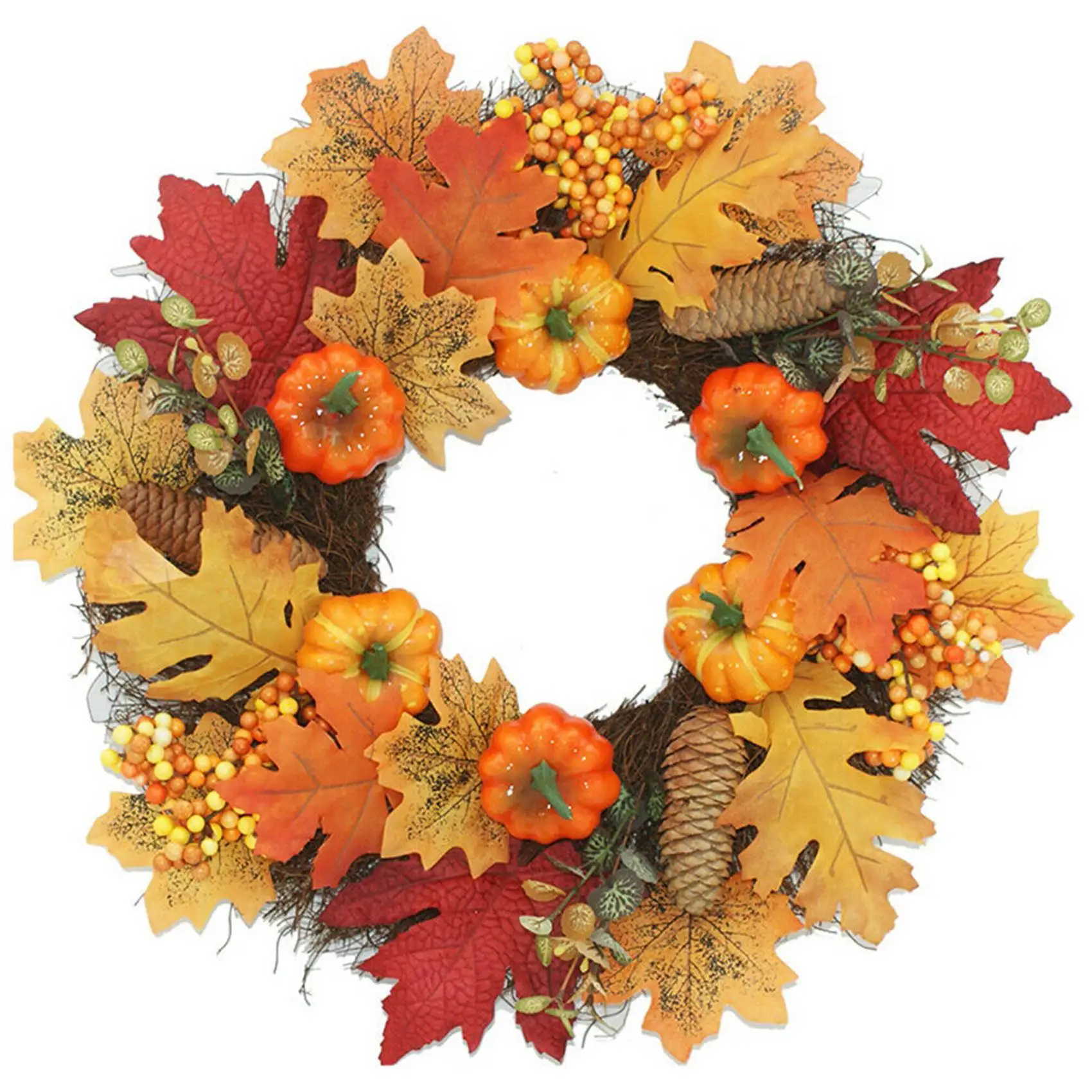 45cm Halloween Decor Fall Door Pumpkin Wreath Autumn Color Maple Leaf Garland for Indoor/Outdoor Decor
45cm Halloween Decor Fall Door Pumpkin Wreath Autumn Color Maple Leaf Garland for Indoor/Outdoor Decor