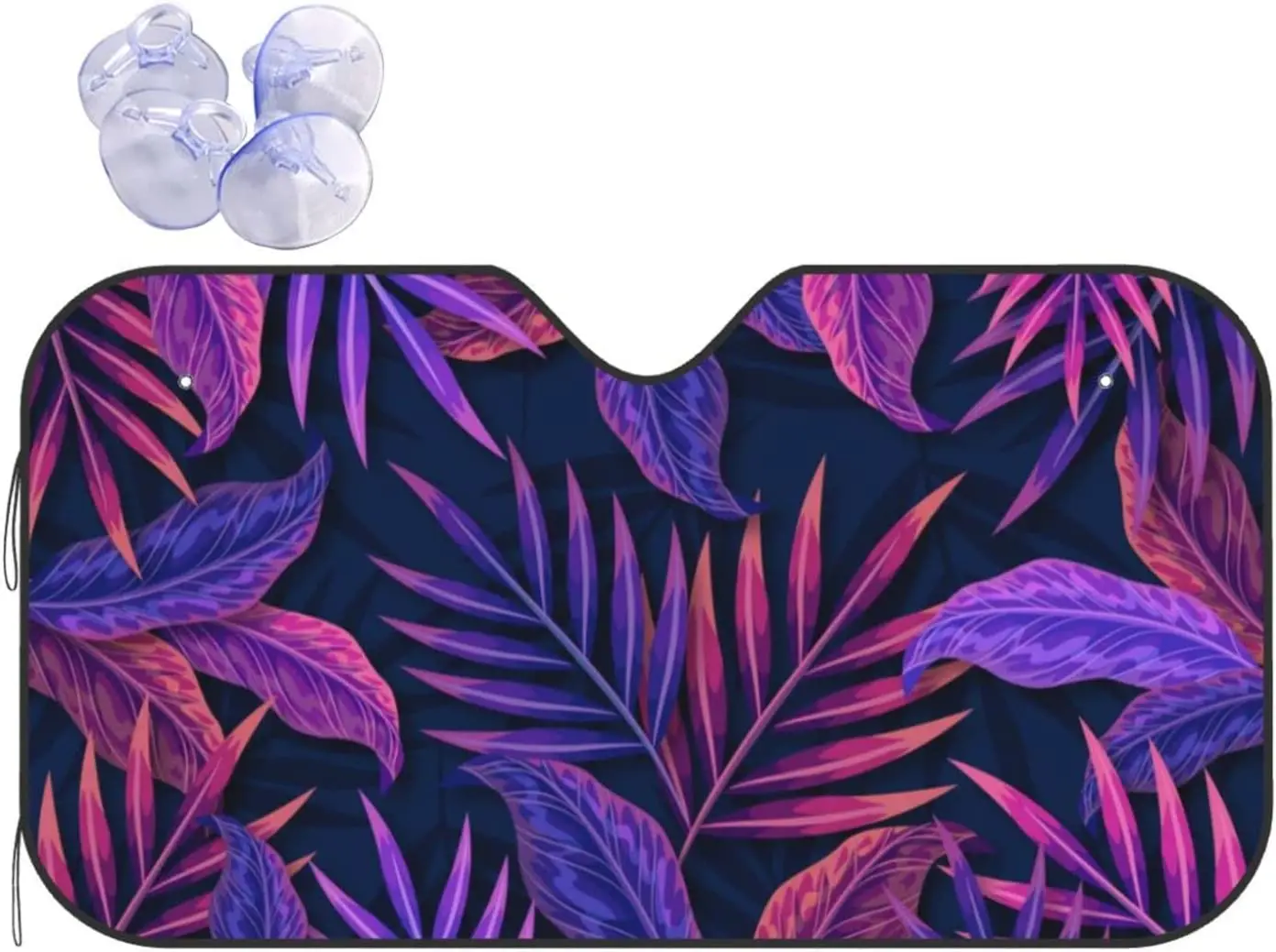 

Автомобильный солнцезащитный козырек на лобовое стекло с тропическими фиолетовыми листьями, складной автомобильный солнцезащитный козырек для грузовика, внедорожника, Прохладный чехол для вашего автомобиля