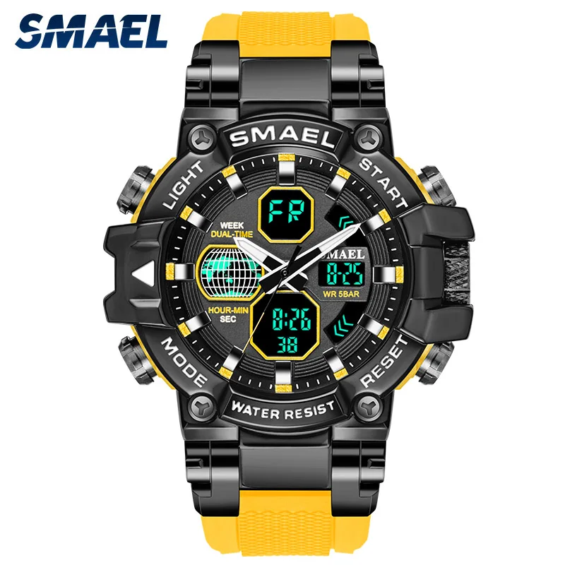 Sport Watches SMAEL Men Watch Military Army 50M Waterproof Auto Date Alarm Clock 8027 Quartz Wristwatches Digital Light Watch
Sport Watches SMAEL Men Watch Military Army 50M Waterproof Auto Date Alarm Clock 8027 Quartz Wristwatches Digital Light Watch