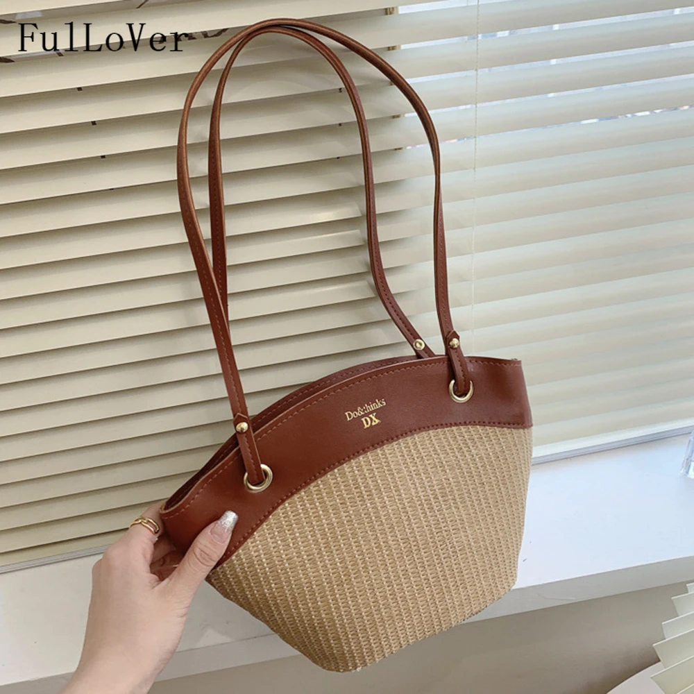 Women Weave Handbags New Splicing Shoulder Bags 2022 Straw Casual Fashion Bucket Bag Large Capacity Designer Brand Purse And Bag
Women Weave Handbags New Splicing Shoulder Bags 2022 Straw Casual Fashion Bucket Bag Large Capacity Designer Brand Purse And Bag