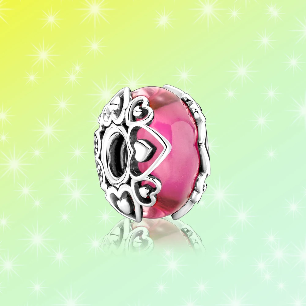 925 Silver Reveal Your Love Pink Murano Glass Charm Fit for Pandora Exquisite DIY Bracelet Necklace Girls Jewelry Gift
925 Silver Reveal Your Love Pink Murano Glass Charm Fit for Pandora Exquisite DIY Bracelet Necklace Girls Jewelry Gift