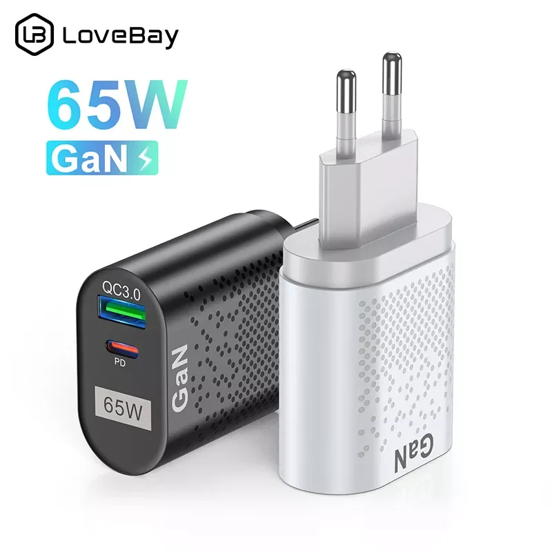 Lovebay 65W GaN Charger Type C PD USB QC 4.0 QC 3.0 Fast Charging Wall Adapter For iPhone 13 12 Xiaomi 12 Samsung Galaxy Macbook
Lovebay 65W GaN Charger Type C PD USB QC 4.0 QC 3.0 Fast Charging Wall Adapter For iPhone 13 12 Xiaomi 12 Samsung Galaxy Macbook
