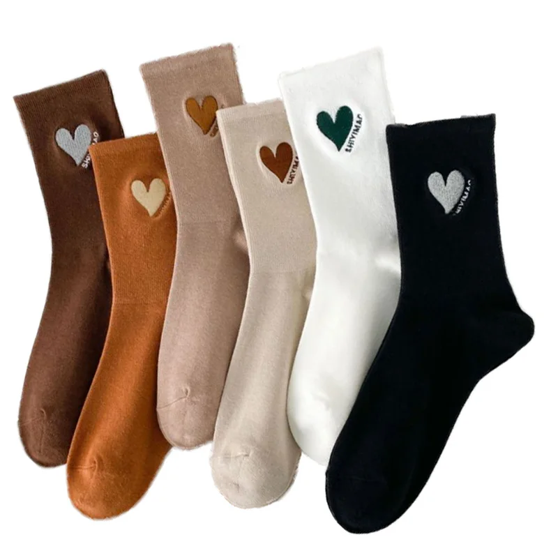 6 Pairs Socks For Women Christmas Gift Embroidered Heart Cotton Socks Korean Streetwear Winter Long Socks Woman Harajuku Style
6 Pairs Socks For Women Christmas Gift Embroidered Heart Cotton Socks Korean Streetwear Winter Long Socks Woman Harajuku Style