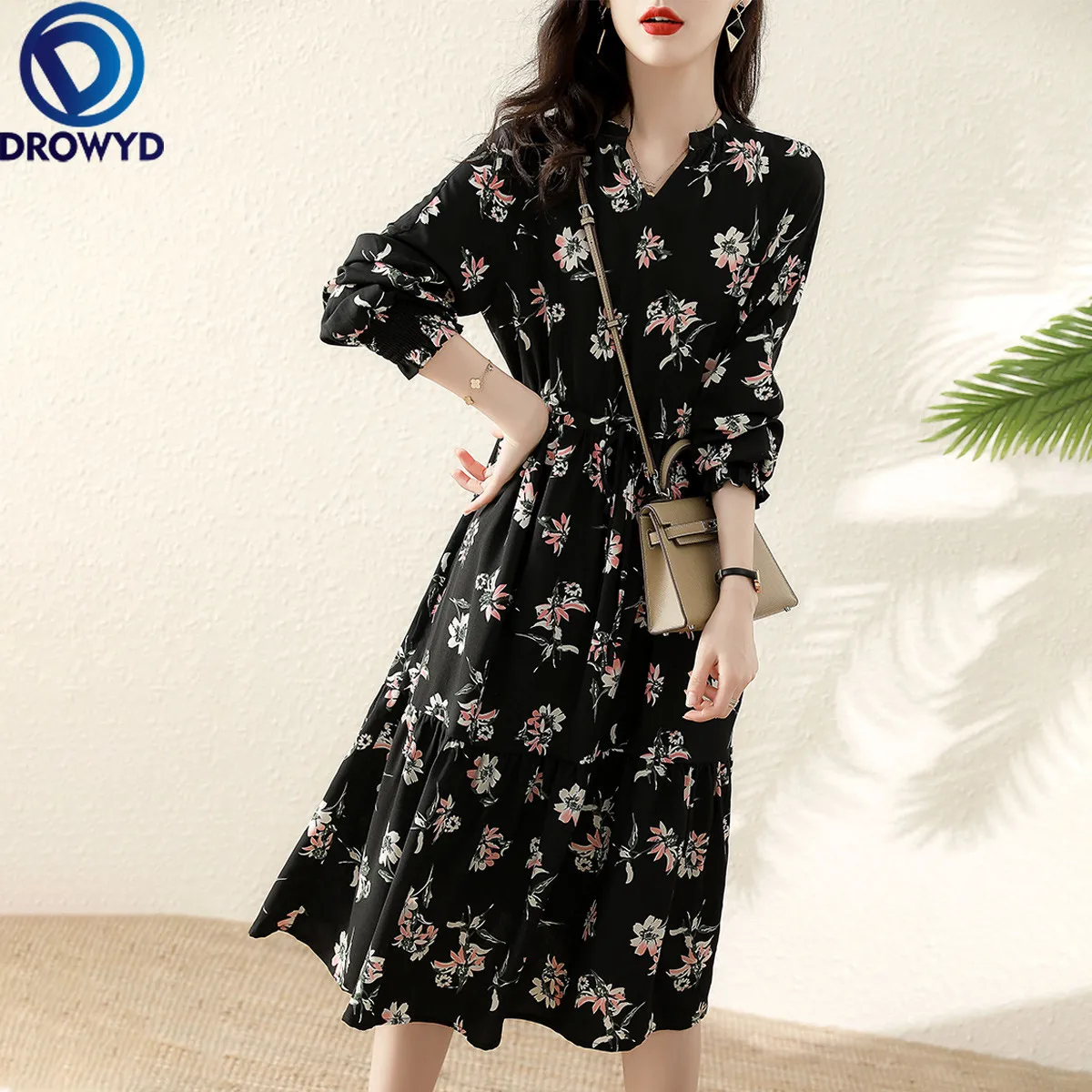 Korean Chiffon Spring Summer Dress Women Long Sleeve Vintage Floral Printed Autumn Bow Elastic Waist Midi Sundress Slim Vestidos
Korean Chiffon Spring Summer Dress Women Long Sleeve Vintage Floral Printed Autumn Bow Elastic Waist Midi Sundress Slim Vestidos
