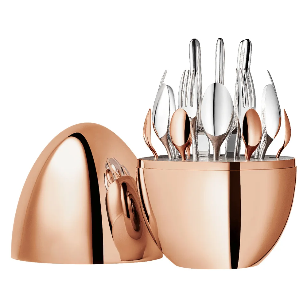 Rose Gold Mood Egg 24PCS Tableware Set Stainless Steel Cutlery Tableware Knife Fork Spoon Camping Travel Birthday Gift Ideas
Rose Gold Mood Egg 24PCS Tableware Set Stainless Steel Cutlery Tableware Knife Fork Spoon Camping Travel Birthday Gift Ideas