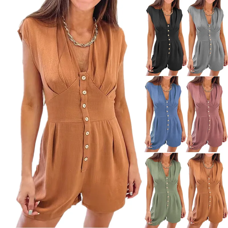 2022 Women Jumpsuits Sleeveless V-Neck Boho Wide Leg short Pants Rompers Ladies Plus Size Trousers
2022 Women Jumpsuits Sleeveless V-Neck Boho Wide Leg short Pants Rompers Ladies Plus Size Trousers