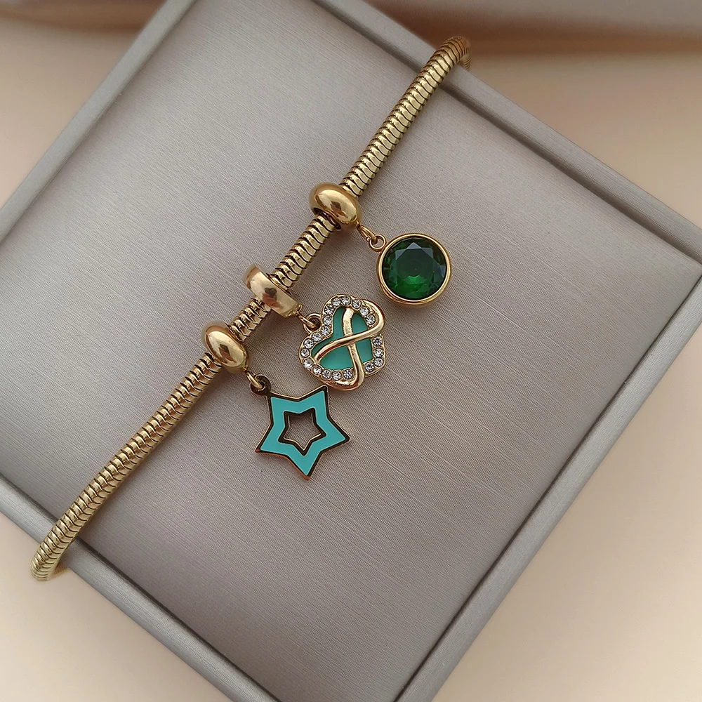 3 Pcs/lot Exquisite jewelry accessories Zircon Original charm pendant for women's bracelet DIY gift stainless steel charms
3 Pcs/lot Exquisite jewelry accessories Zircon Original charm pendant for women's bracelet DIY gift stainless steel charms