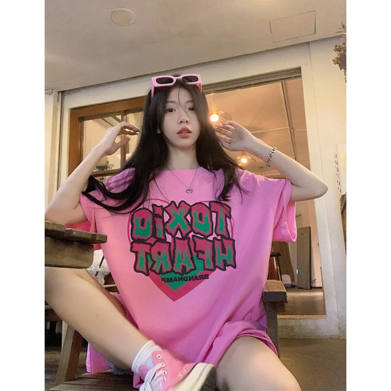 Letters Printed T-shirt Women's Summer 2023 New Design Bow Knot Split Loose Medium Length Short Sleeve Tshirts Top 
Letters Printed T-shirt Women's Summer 2023 New Design Bow Knot Split Loose Medium Length Short Sleeve Tshirts Top