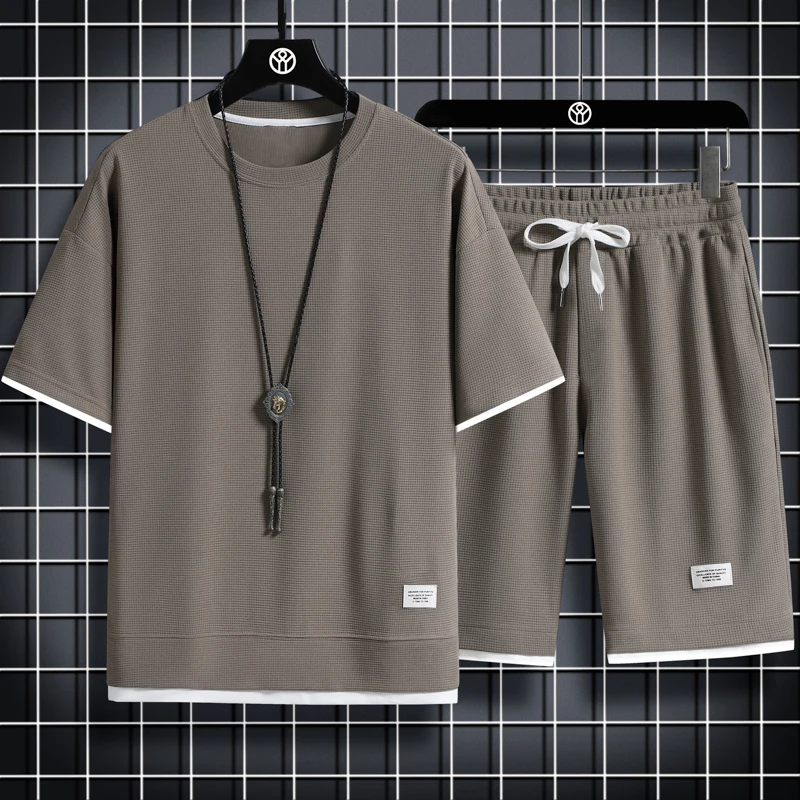 Summer Men's Two Piece Set Linen Fabric Casual T-Shirt And Shorts Set Mens Sports Suit Fashion Short Sleeve Tracksuit Men Suits
Summer Men's Two Piece Set Linen Fabric Casual T-Shirt And Shorts Set Mens Sports Suit Fashion Short Sleeve Tracksuit Men Suits