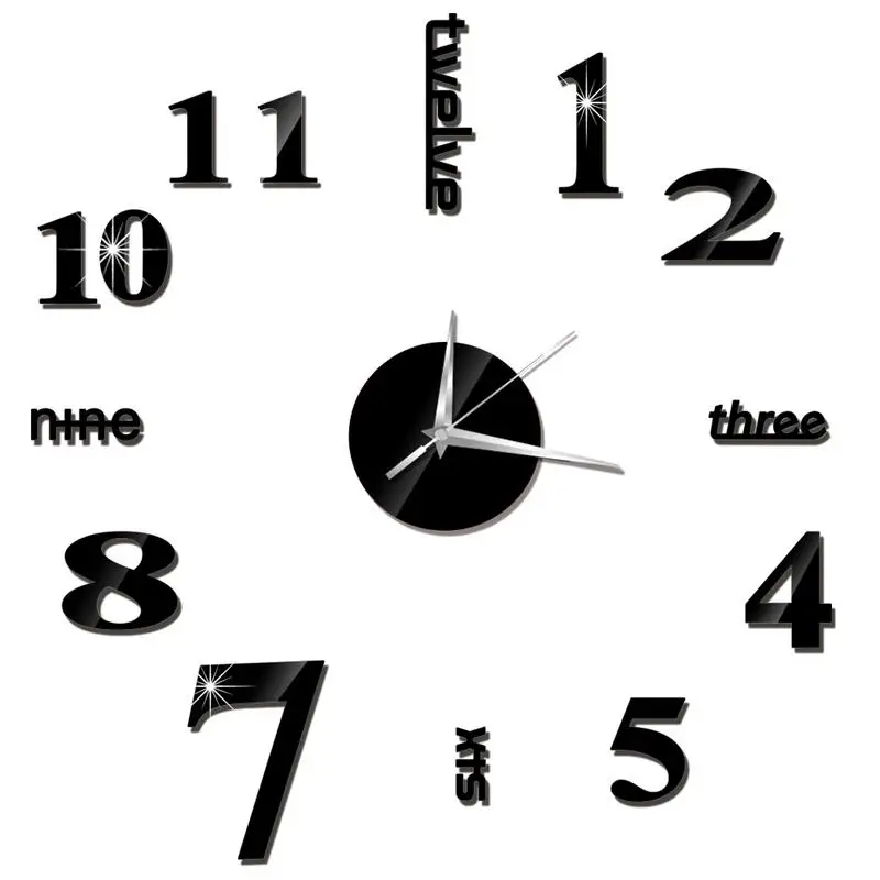 Hot DIY Wall Clock Modern Large 3D Wall Clock With Acrylic Mirror Numbers Stickers For Living Room Home Office Decorations
Hot DIY Wall Clock Modern Large 3D Wall Clock With Acrylic Mirror Numbers Stickers For Living Room Home Office Decorations