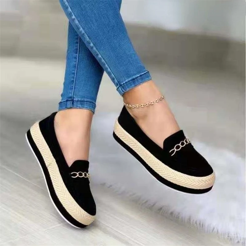 New Women's Casual Shoes Fashion Chain Solid Color Platform Flats Slip-on Retro Hemp Rope Simple Loafers Plus Size Sapato Rosa
New Women's Casual Shoes Fashion Chain Solid Color Platform Flats Slip-on Retro Hemp Rope Simple Loafers Plus Size Sapato Rosa