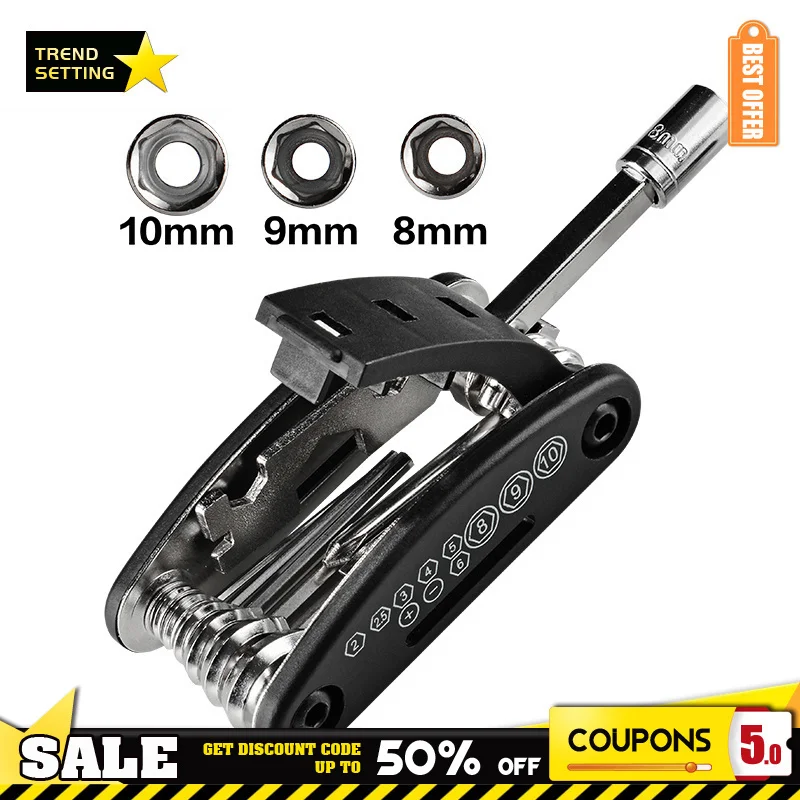 Realmote 16 In 1 High Quality Multifunction Universal Wrench Set Hex Spoke Cycling Screwdriver Bicycle Repair Tools Kit 
Realmote 16 In 1 High Quality Multifunction Universal Wrench Set Hex Spoke Cycling Screwdriver Bicycle Repair Tools Kit
