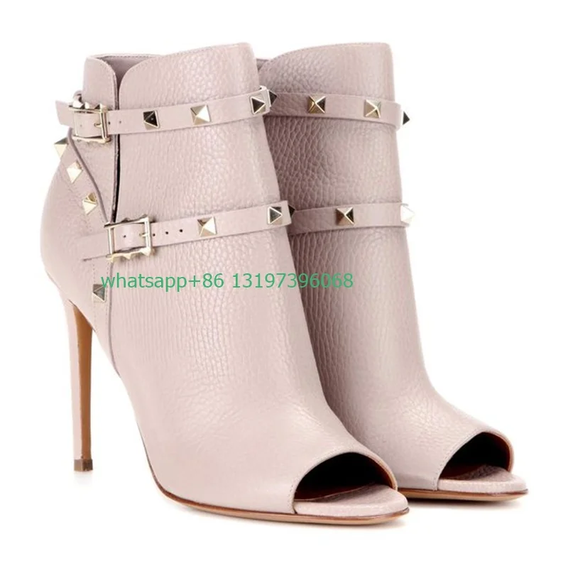 Lady rock stud design pointed toe ankle boots peep toe buckle PU stone partten design boots stiletto heel daily dress boots 46
Lady rock stud design pointed toe ankle boots peep toe buckle PU stone partten design boots stiletto heel daily dress boots 46